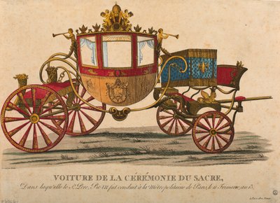 Koets voor de Kroning van Keizer Napoleon I, die plaatsvond op 11 Frimaire, Jaar XIII door Louis Brion de la Tour fils